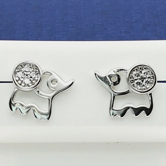"#925 Sterling Silver CZ Stud Earrings for Women/Girl, US925P1026 - Picture 1 of 8